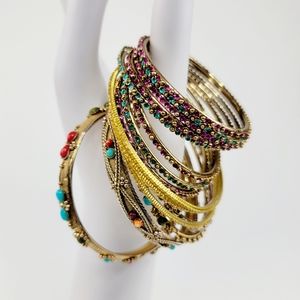 *3/$25 Bundle of Gold Tone Glitzy Bracelets